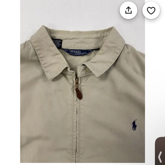 Vintage Polo Ralph Lauren Harrington Light Jacket Size XL Beige - Picture 5 of 10